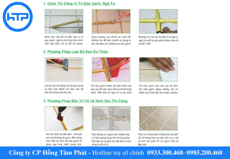 tiêu chuẩn thi công keo ron men sứ